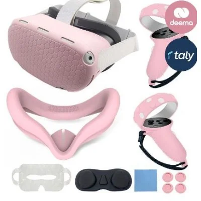 Gamax Oculus Quest 2 Silicone Protective Case Set - Pink